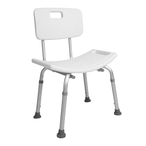 Adjustable Height Shower Chair with Backrest m, no Arms,