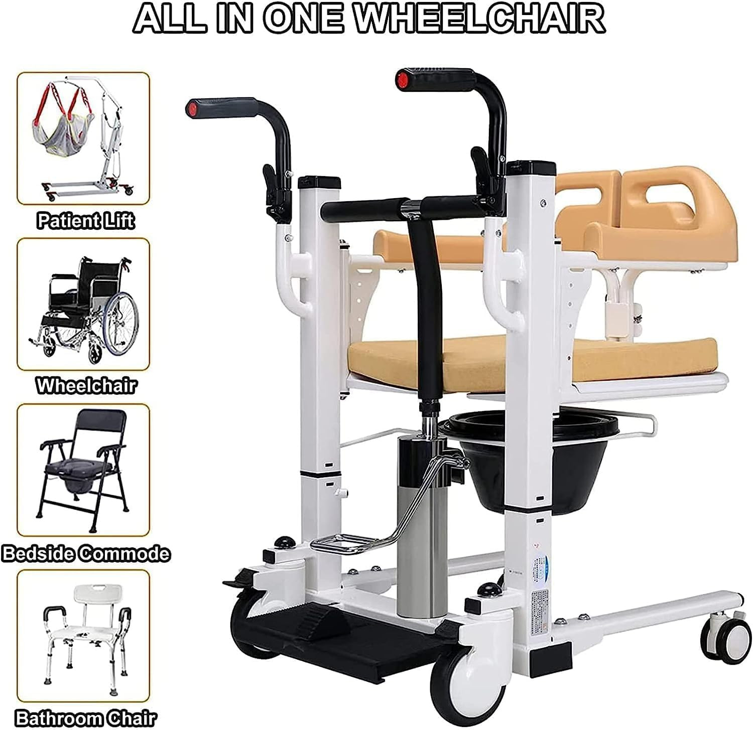 Hydraulic Patient Transfer Chair/ Hydraulic iMove/ Patient Transfer Wheelchair with Commode