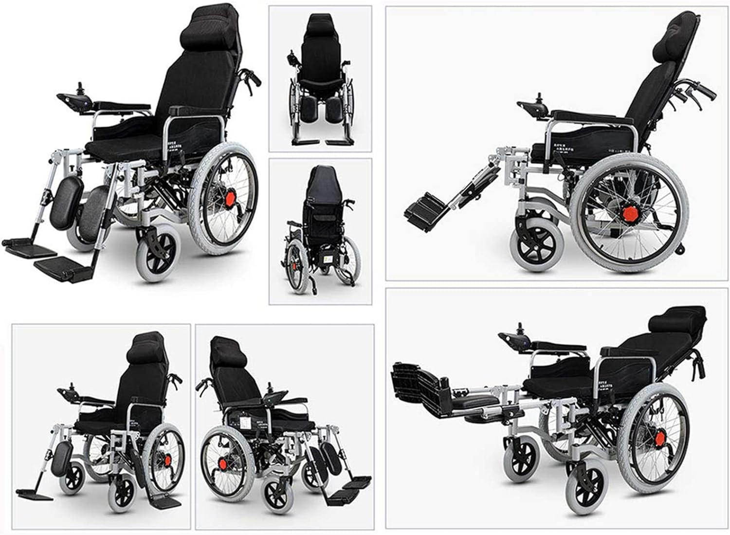 Electric Wheelchair Convertible to Manual, High Backrest, Reclining, Heavy Duty,